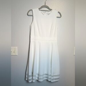 Calvin Klein Knee Length White Dress Women Size 8